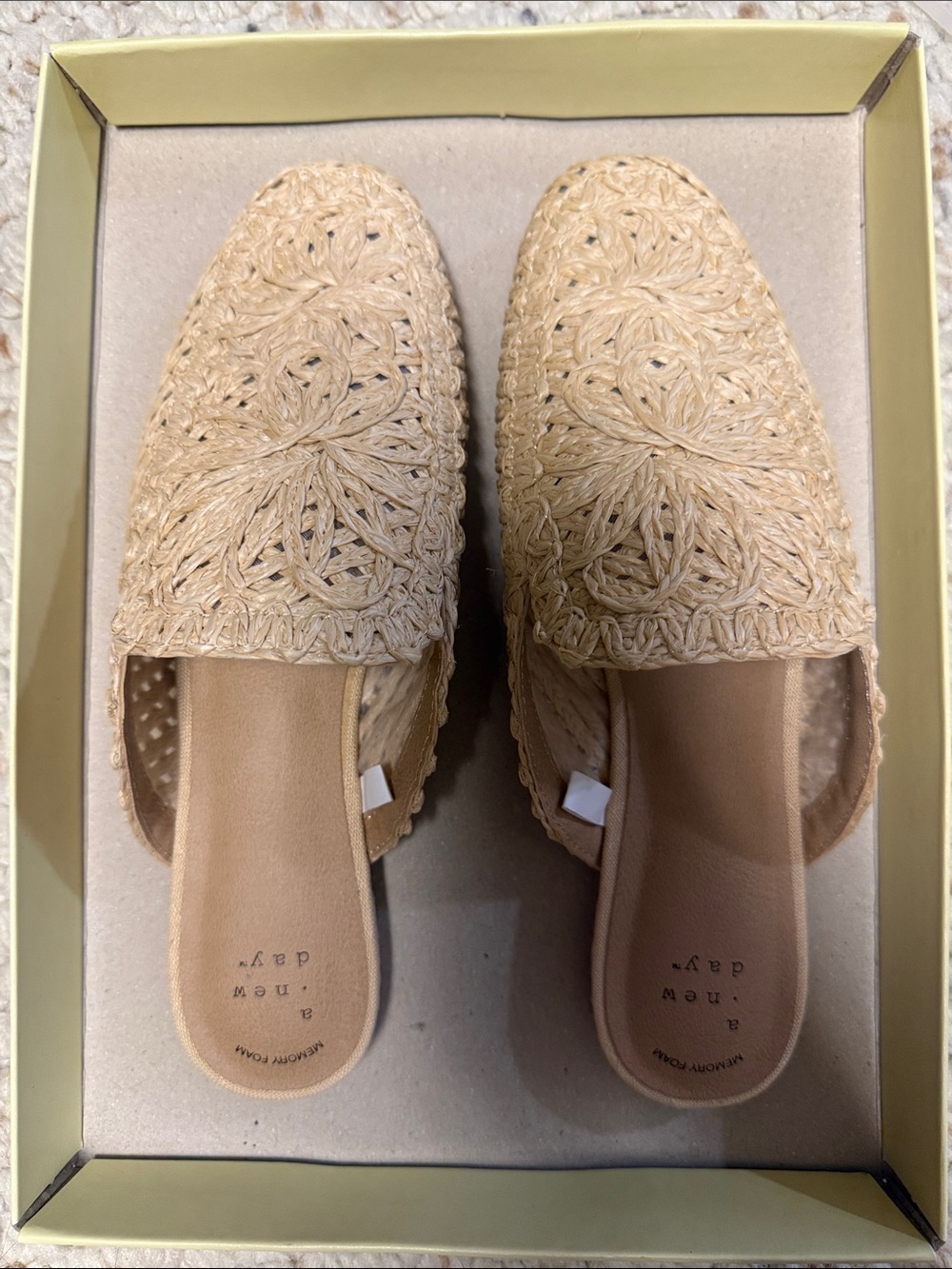 a new day Beige Crochet Slip-On Loafers